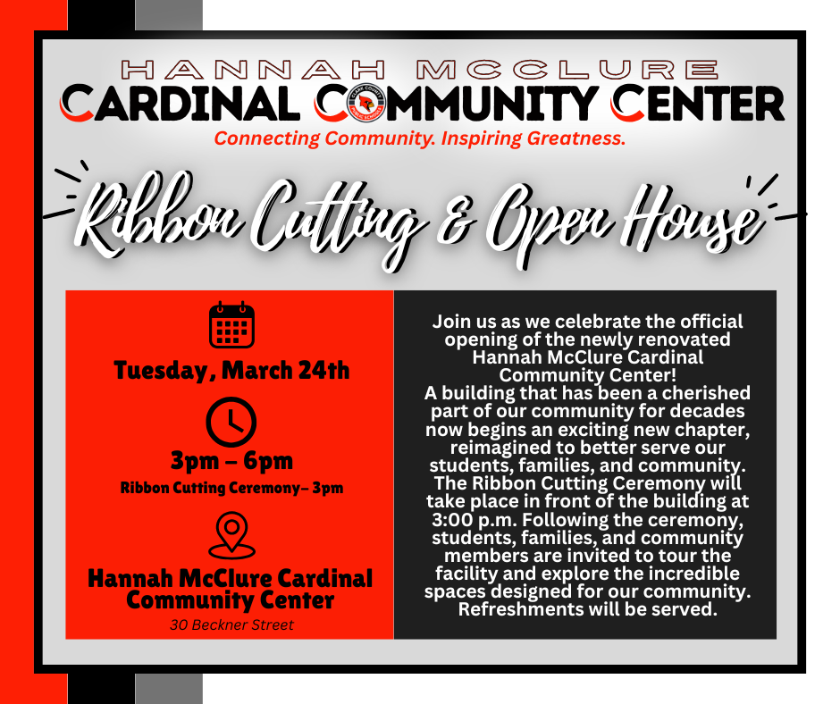 information about ribbon cutting and open house